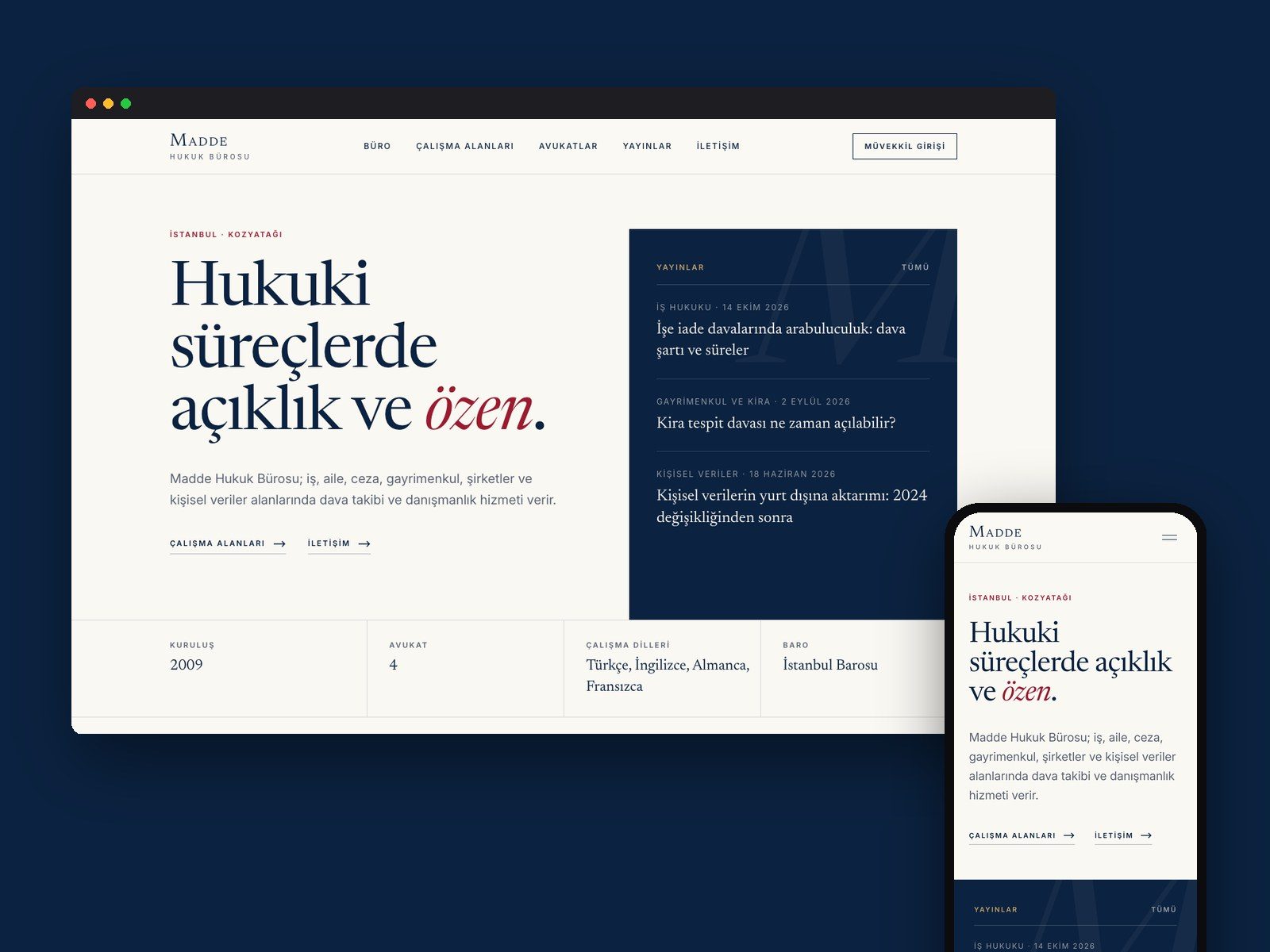Madde Hukuk Bürosu: Klasik tasarım: bilgisayar ve telefon